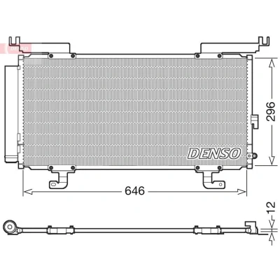 Bilde av DENSO DCN36004 Kondensator med tørker 614x319.6x12 R 134a 614