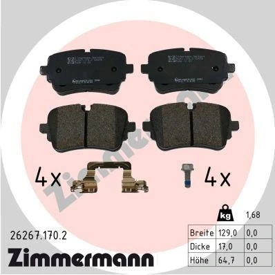 Bilde av Bremseklosser sett, Bakaksel audi, vw OE 4KE 698 451 B, F, 4M0 AB