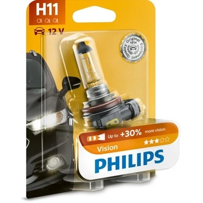 Bilde av Halogenlampe PHILIPS Vision H11 PGJ19 2, passer mange bilmodeller, 000000 001606, 7701049263, 90981 13075, YZZDD, BR 0711P, LR0007