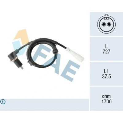 Bilde av FAE 78575 ABS Sensor med kabel induktiv 2 727 RENAULT: Kangoo I Express,