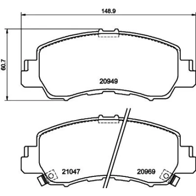 Bilde av HELLA 8DB 355 040 521 Bremseklosser med akustisk slitasjevarsel MITSUBISHI: Eclipse Cross