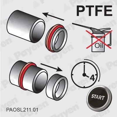 Bilde av PAYEN LK5016 Veivaksel Tetningsring PTFE (rolytetrafluorethylen) integrert kasse VOLKSWAGEN: Passat B6 Variant, Golf 5, B8 Alltrack, AUDI: Q5