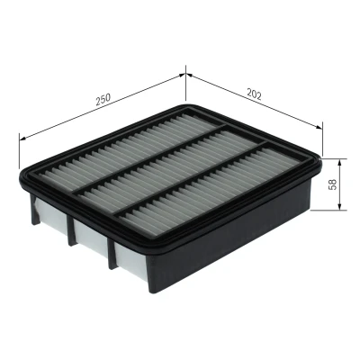 Bilde av BOSCH F 026 400 744 Luftfilter 58 202 250 Filterinnsats MAZDA: 6 Stasjonsvogn, Sedan, CX 5 II