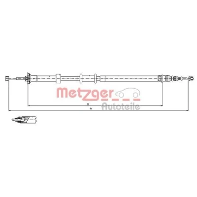 Bilde av METZGER 12.0726 Bremsekabel høyre bak 1506/1291 COFLE FIAT: Panda II Hatchback, 500 C Cabrio