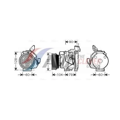 Bilde av AVA COOLING SYSTEMS TOAK437 Kompressor 10S15L 12V PAG 46 R134a med kompressorlje