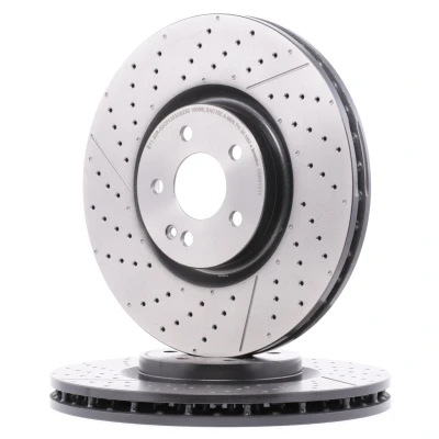 Bilde av BREMBO COATED DISC LINE 09.B913.11 Bremseskiver 350 32 5 slisset / perforert, innvendig ventilert belagt høy karbon med skruer MERCEDES BENZ: A Klasse