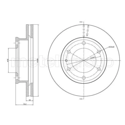 Bilde av METELLI Bremseskive HYUNDAI: ix35, FORD: Ranger Mk2, MAZDA: B Serie Pick up 288,7mm 28,0mm 6 ventilert 23 1214 Bremseskiver, Skivebremser
