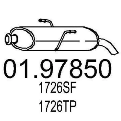 Bilde av MTS 01.97850 Sluttlyddemper 700 PEUGEOT: 206 Hatchback