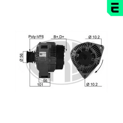 Bilde av ERA 210198A Dynamo 14V 90A MERCEDES BENZ: G Klasse SUV, E T modell, Sedan, SSANGYONG: Musso SUV