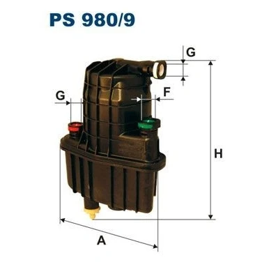 Bilde av FILTRON PS 980/9 Drivstoffilter ledningsfilter, med tilkobling for vannsensor 10 8 RENAULT: CLIO 2, Modus / Grand