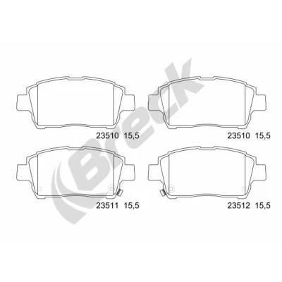 Bilde av BRECK 23510 00 702 10 Bremseklosser med akustisk slitasjevarsel tilbehør TOYOTA: Corolla IX Hatchback, Station Wagon, Prius II Liftback