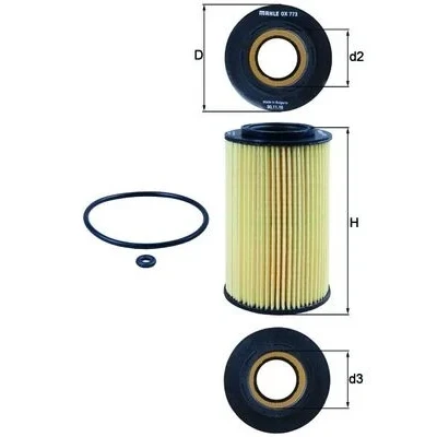 Bilde av MAHLE ORIGINAL OX 773D Oljefilter Filterinnsats OPEL: Vivaro A Van, KIA: CARNIVAL / GRAND 3, HYUNDAI: ix55, Grandeur