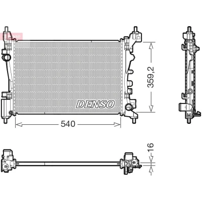 Bilde av DENSO DCN05003 Kondensator uten tørker 566x316x21 R 134a 566 BMW: 3 Sedan, X3