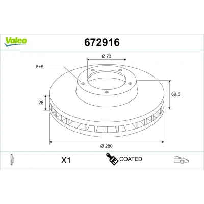 Bilde av VALEO Bremseskive FIAT: Ducato III Flatvogn lastebil / Chassis, Van, PEUGEOT: Boxer Minibuss, lastebil/Chassis