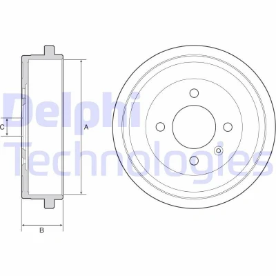 Bilde av DELPHI BF549 Bremsetrommel uten ABS sensorring, hjullager, lager 240 VOLKSWAGEN: up! Hatchback, Polo III Variant, SEAT: Mii, SKODA: Citigo