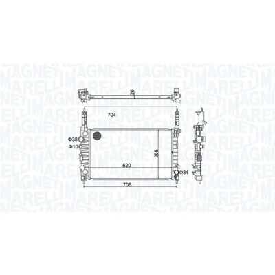 Bilde av MAGNETI MARELLI 350213162900 Radiator 620 368 26 Kjøleribber loddet