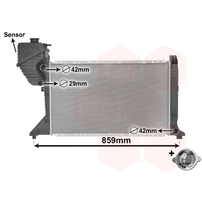 Bilde av VAN WEZEL *** IR PLUS 30002300 Radiator Aluminium 680 405 42 med tilbehør Kjøleribber loddet MERCEDES BENZ: Sprinter 3 T Minibuss