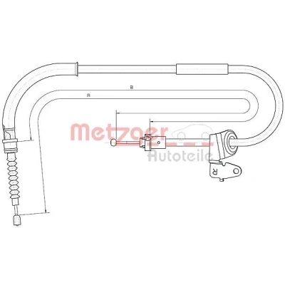 Bilde av METZGER 10.4304 Bremsekabel høyre bak 1435/1294 Skivebrems COFLE MINI: Hatchback