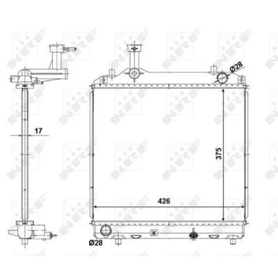 Bilde av NRF 56062 Radiator Aluminium 426 375 17 med påbyggingsdeler Kjøleribber loddet