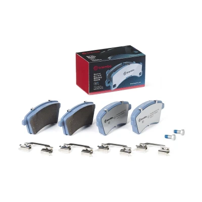 Bilde av BREMBO P 68 044E Bremseklosser ekskl. slitasjevarselkontakt med bremsecaliperskruer, antihyle blikk tilbehør RENAULT: Kangoo II Express