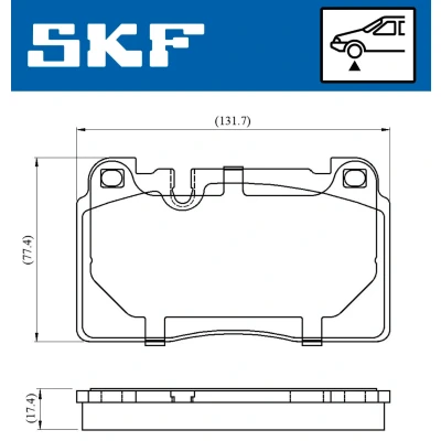 Bilde av SKF VKBP 80225 Bremseklosser klargjort for slitasjeindikator AUDI: A6 C7 Avant, Q5, Allroad