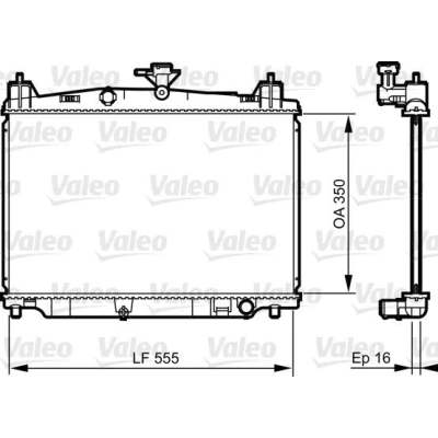 Bilde av VALEO 735416 Radiator Aluminium 349 549 16 uten kjølemiddelregulator Kjøleribber loddet MAZDA: 2 Hatchback