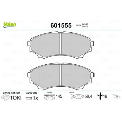 Bilde av VALEO 601555 Bremseklosser framaksel inkl. slitasjevarselkontakt med antihyle blikk FORD: Ranger Mk2, MAZDA: BT 50 Pick up