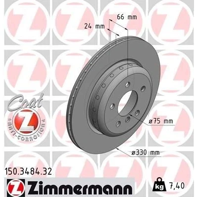 Bilde av ZIMMERMANN FORMULA F COAT Z 150.3484.32 Bremseskiver 330 20 6/5 5 120 innvendig ventilert, todelt bremseskive belagt høy karbon BMW: Touring