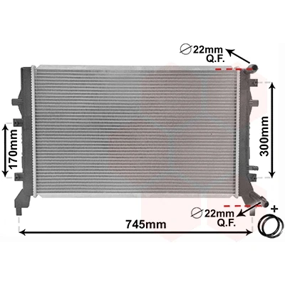 Bilde av VAN WEZEL 58002295 Radiator Aluminium 625 387 18 *** IR PLUS med tilbehør Kjøleribber loddet SKODA: Octavia 2 Combi, II Hatchback, Yeti