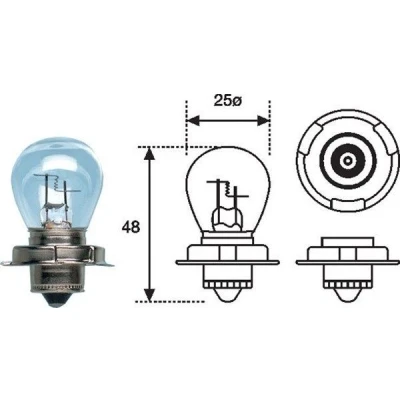 Bilde av MAGNETI MARELLI 002588300000 Lyspære, fjernlys S3 12V 15W P26s Halogen