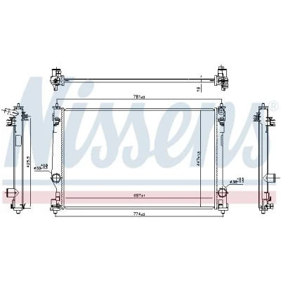 Bilde av NISSENS 606786 Radiator Aluminium 697 447 16 Kjøleribber loddet