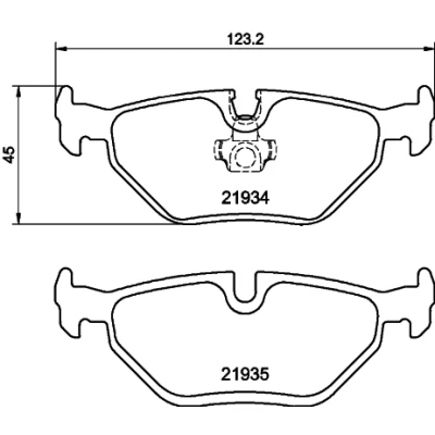 Bilde av HELLA 8DB 355 008 761 Bremseklosser klargjort for slitasjeindikator BMW: 3 Sedan, Touring, Coupé, ROVER: 75, 75 Tourer
