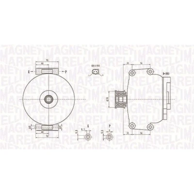 Bilde av MAGNETI MARELLI 063731846010 Dynamo 12V 200A MERCEDES BENZ: Sprinter 3.5 T Van, Vito Mixto, Minibuss