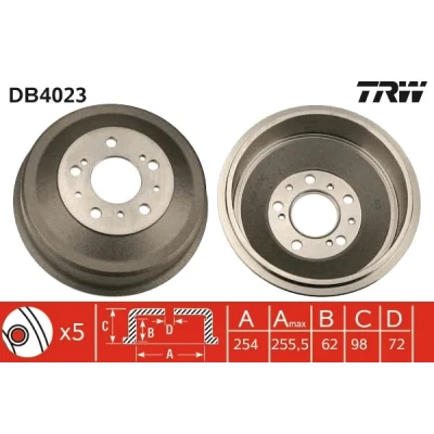 Bilde av TRW DB4023 Bremsetrommel 271 FIAT: Ducato II Flatvogn lastebil/Chassis, I Van