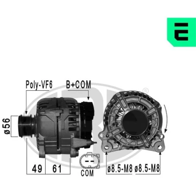 Bilde av ERA 210927A Dynamo 14V 140A VOLKSWAGEN: Caddy 3, Polo V Hatchback, Passat B7 Variant, AUDI: A4 B8 Avant, A3 Sportback, Allroad