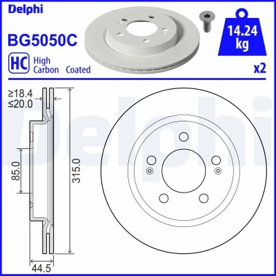 Bilde av Bremseskive, Bakaksel ssangyong rexton, rexton van OE 4840136100