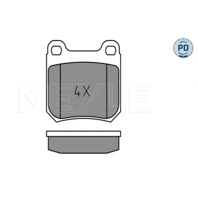 Bilde av MEYLE 025 210 5015/PD Bremseklosser PD Quality bakaksel ekskl. slitasjevarselkontakt med antihyle blikk SAAB: 9 5 Stasjonsvogn, 3 Hatchback