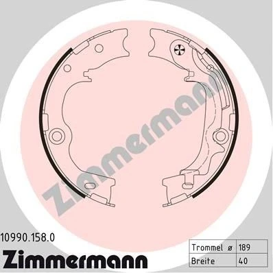 Bilde av ZIMMERMANN 10990.158.0 Handbromsbackar Bildet viser leveranseinnholdet KIA: Sportage III, HYUNDAI: ix35