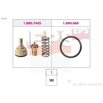 Bilde av EPS 1.880.744 Termostat 105 Made in Italy OE Equivalent med tetning, uten forbindelsesstykke VOLKSWAGEN: Passat B7 Variant, B6 Variant