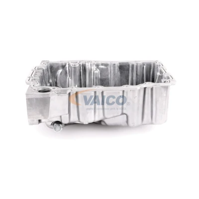 Bilde av VAICO V10 4030 Bunnpanne med oljeplugg hull for oljenivåmåler, tetningsring, uten oljekartetning Aluminium motorside VOLKSWAGEN: Golf 7