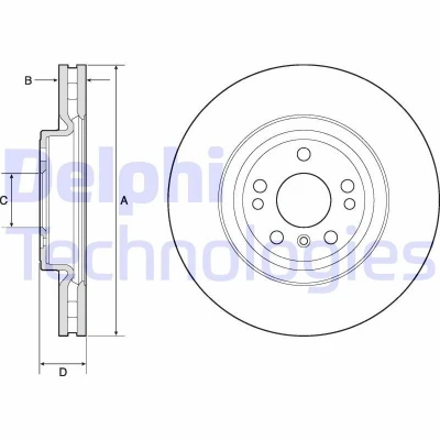 Bilde av DELPHI BG9148C Bremseskiver 330 32 5 ventilert belagt høy karbon uten hjullager, ABS sensorring MERCEDES BENZ: ML Klasse, GLE SUV