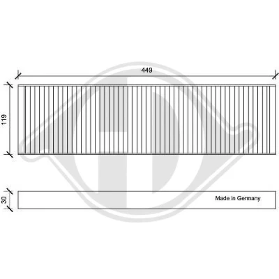 Bilde av DIEDERICHS DCI1165 Kupéfilter Karbonfilter 449 119 30 Climate MINI: Hatchback