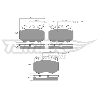 Bilde av TOMEX brakes TX 10 551 Bremseklosser framaksel inkl. slitasjevarselkontakt