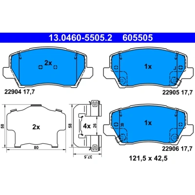 Bilde av Bremseklosser sett, Framaksel, kia picanto iii, 58101 G6A40