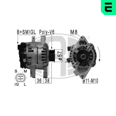 Bilde av ERA 210889A Dynamo 14V 90A TOYOTA: Yaris II Hatchback