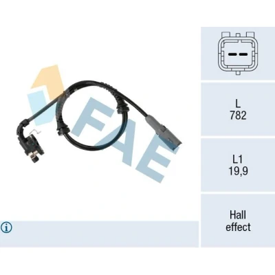 Bilde av FAE 78548 ABS Sensor bakaksel Hall prinsipp 2 782 PEUGEOT: 308 I Hatchback, SW, 307 CITROËN: DS4 C4 Coupé