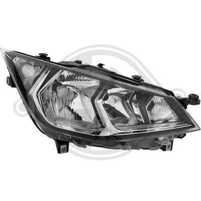 Bilde av DIEDERICHS 7428081 Frontlykter venstre H7/H7, W21W, PY21W med kjørelys motor for høydejustering hovedlys