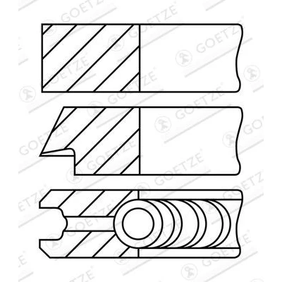 Bilde av GOETZE ENGINE 08 148300 00 Stempelringsett 81 AUDI: A4 B6 Sedan, B7 A3 Sportback, VOLKSWAGEN: Touran I, Passat B5 GP Stasjonsvogn