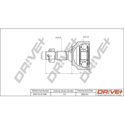 Bilde av Dr!ve+ DP2110.10.1545 Drivknute TPE (termoplastisk elastomer) PEUGEOT: 5008 I, 308 I Hatchback