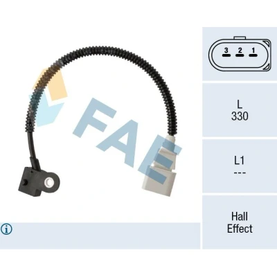 Bilde av FAE 79331 Sensorer Hall prinsipp VOLKSWAGEN: Touran I, Passat B6 Variant, Golf 5, AUDI: A4 B8 Avant, A1 Hatchback, A3 Sportback